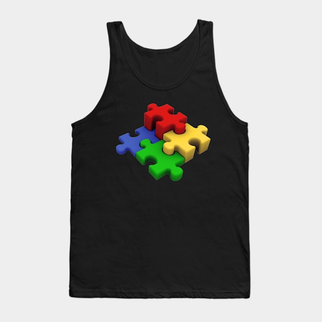 Color Puzzle Tank Top by Azul